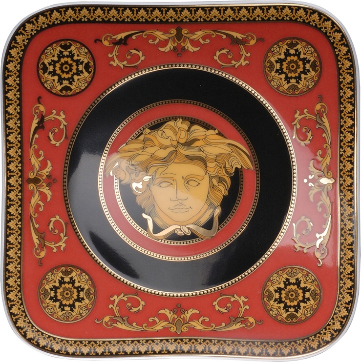 81025 Rosenthal Versace Тарелка пирожковая квадратная Rosenthal Versace Медуза 14см, фарфор Фарфор 