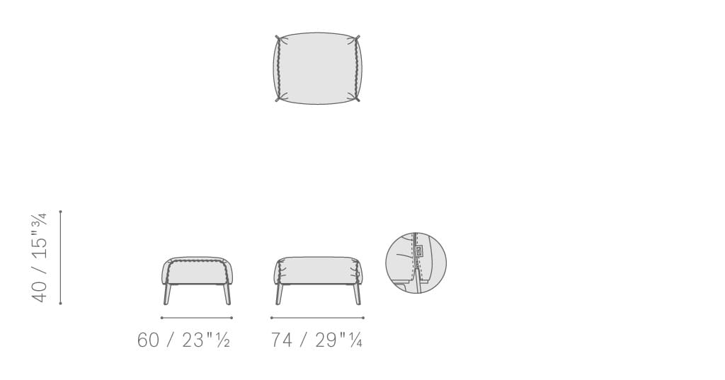 Тканевая мягкая подставка для ног Poltrona Frau коллекция-диваны и кресла ARCH-00030248 - Вид №6