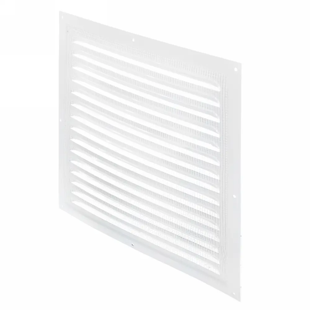 Решётка вентиляционная с сеткой Вентс МВМ 300 300х300 мм металл цвет белый STLM-2147310