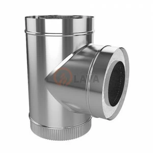 Сэндвич-тройник LAVA 150/220, угол 90*, нерж. 439 (0,5)/439 (0,5)