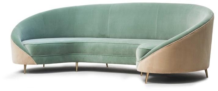 Moanne Изогнутый латунный диван в стиле 50-х на 4 места sun-id-1488755 - Вид №2