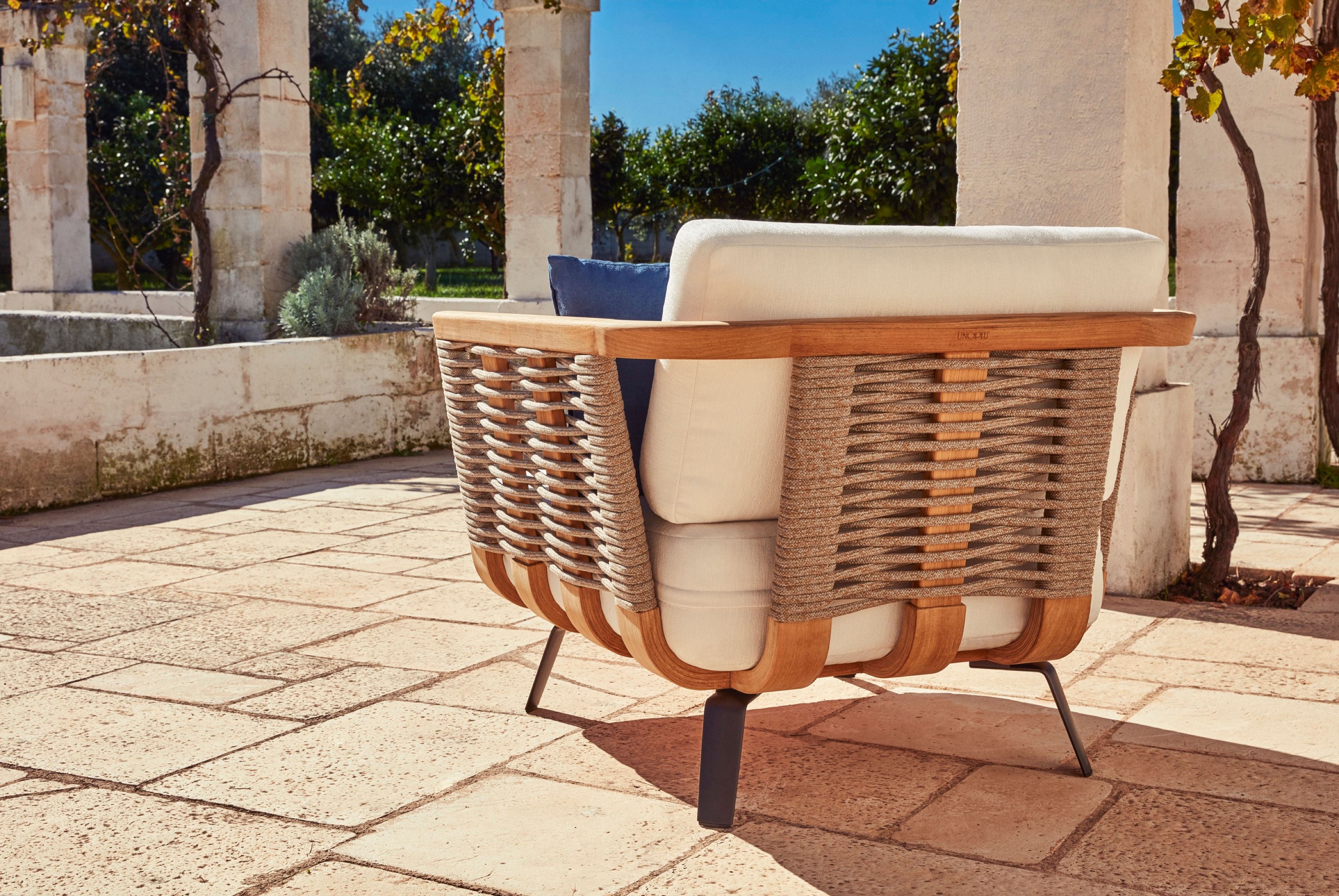 Садовое кресло из тикового дерева и полиолефиновой веревки Unopiù Добро пожаловать ARCH-00083959 - Вид №4