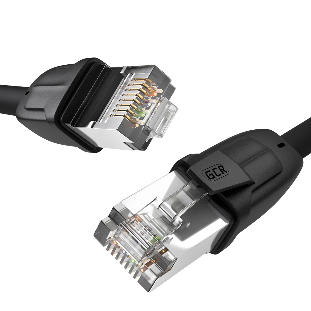 GCR-52355 Gcr патч-корд prof кат.8 ethernet 50.0m f/ftp, rj45, cu, 26 awg, литой, прямой, черный, экранированные коннекторы, Greenconnect Santreyd  - Вид №1