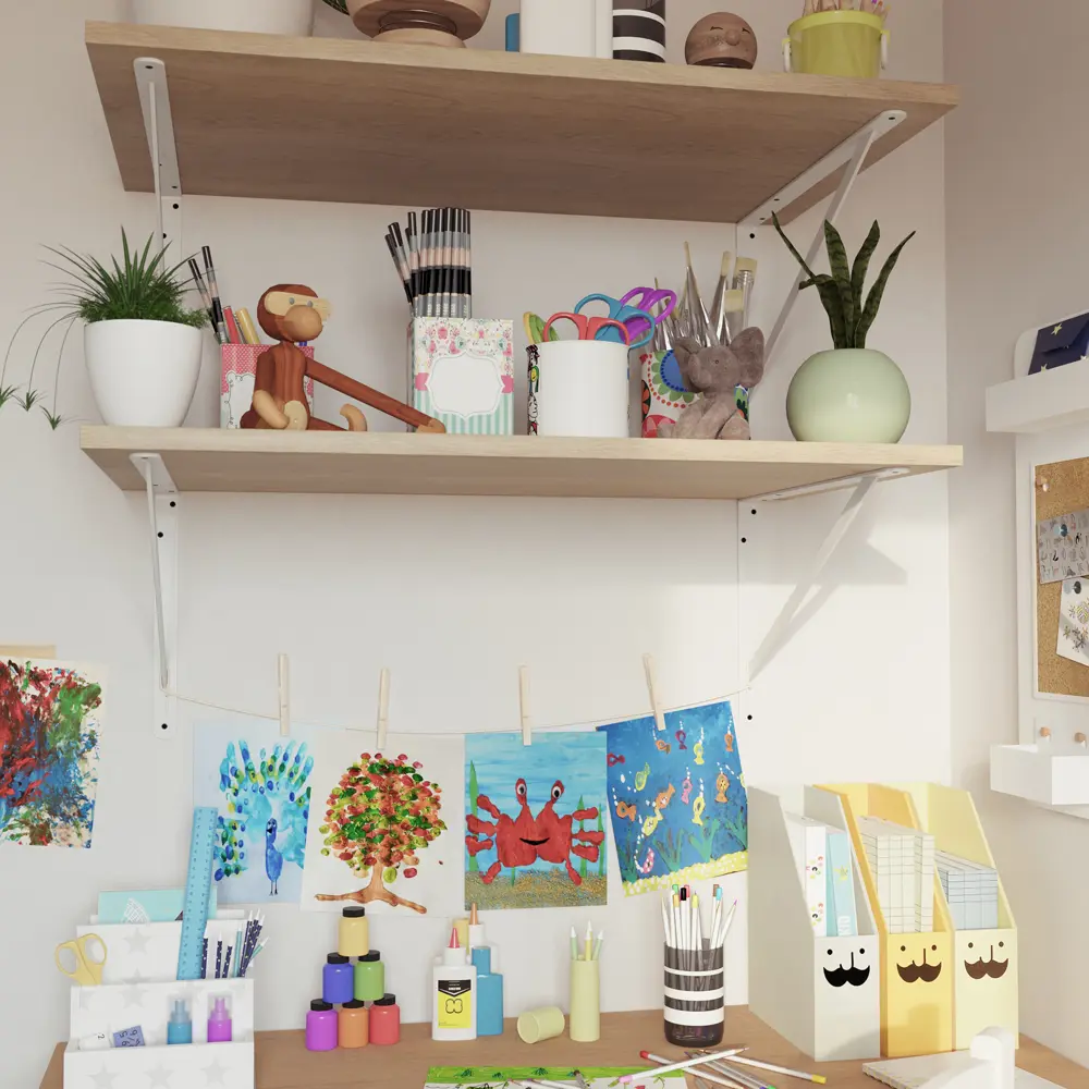 Утилитарный кронштейн Dolmen 32.3x50 см нагрузка до 70 кг цвет белый Santreyd STLM-2133432 - Вид №6