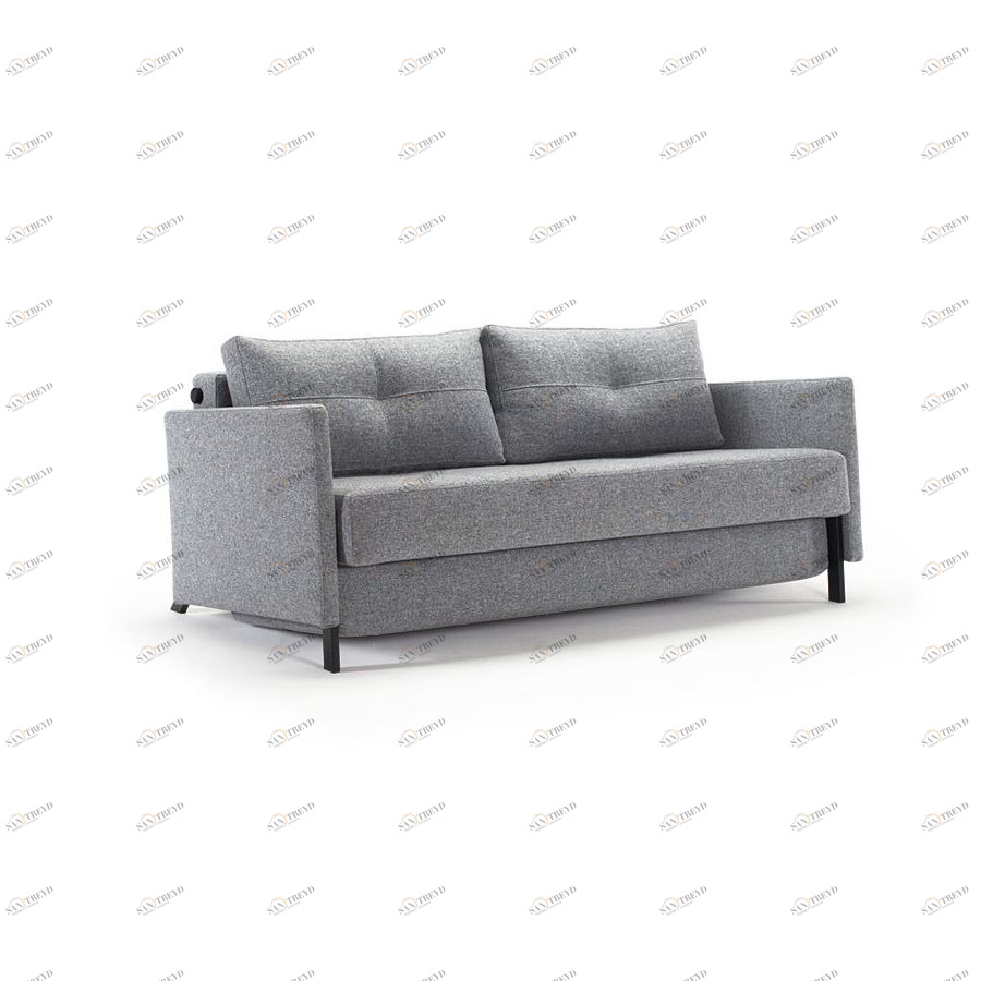 Диван Cubed 160 с подушками, подлокотниками Rests и черными ножками, гранит Innovation Living CUBEDS6