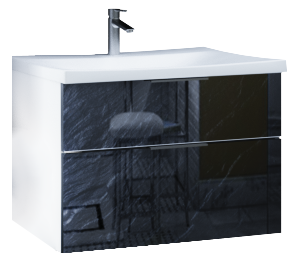 У72786 Тумба с раковиной Idalgo 75П 2в.я. Black stone 1 Marka Idalgo