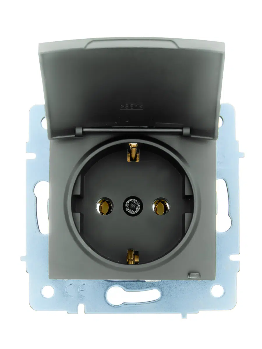 ASTI Розетка с/з с крышкой ПБТ платина механизм LEZARD 7081-3588-123B - Вид №4