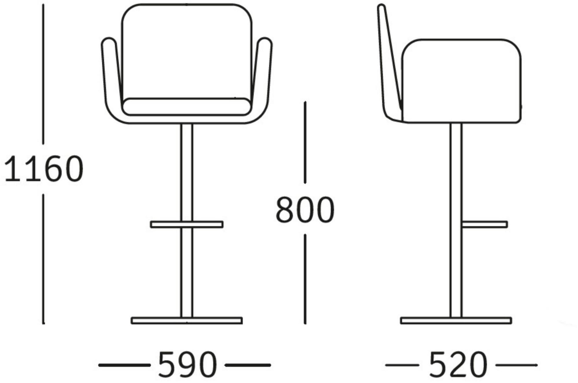 ROSSIN Табурет из ткани с подлокотниками и спинкой Sofie sun-id-1380077 - Вид №4