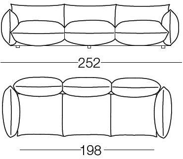 arflex Мягкий 3-х местный диван из ткани Marenco sun-id-1467905 - Вид №4