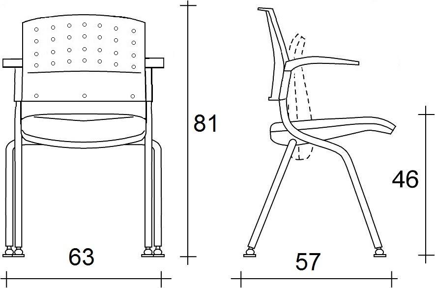 TALIN Штабелируемый складной стул для конференций из ткани с подлокотниками Nesting sun-id-1490522 - Вид №1