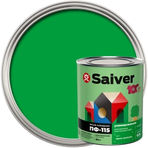 Эмаль ПФ-115 Saiver Lux глянцевая цвет ярко-зеленый 0.8 кг 83402300 STLM-2064269