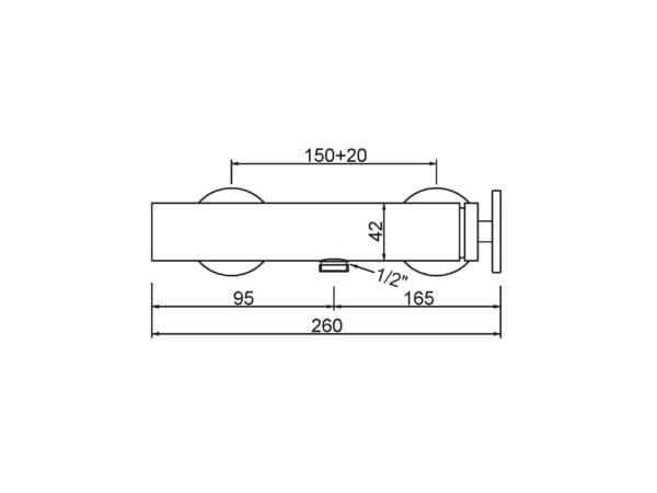 Однорычажный открытый смеситель для душа QD Magistro Lab Flora ARCH-00021499 - Вид №2