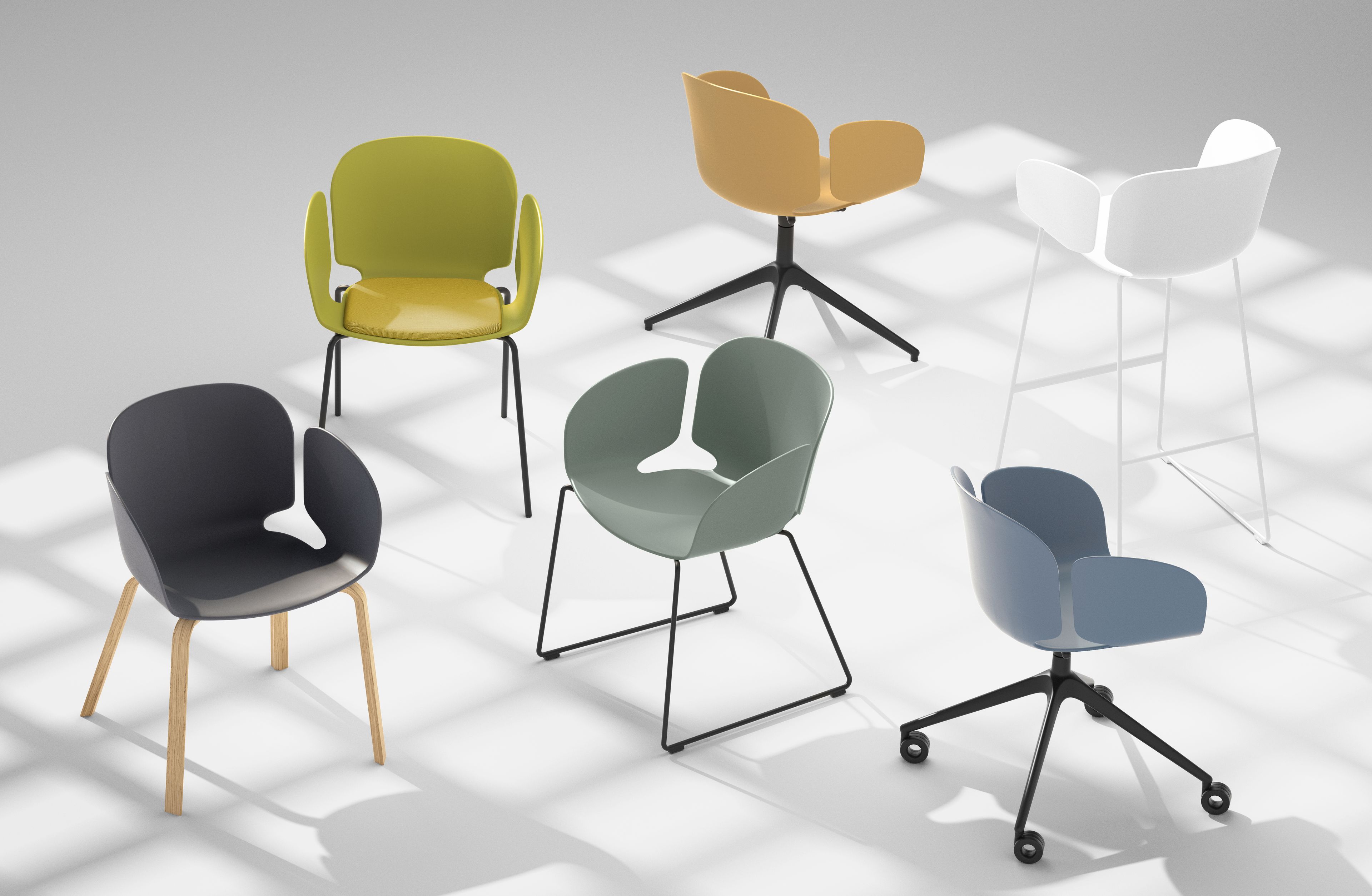 Полипропиленовый стул с подлокотниками с мягким сиденьем Sellex гнездо ARCH-00115729 - Вид №2