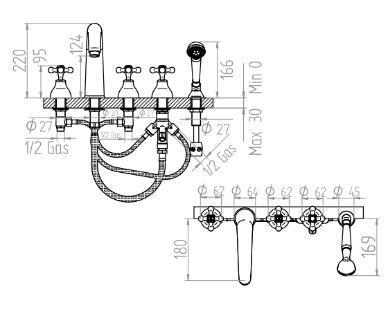 6169400021 Смеситель Bandini Classic Santreyd - Вид №1