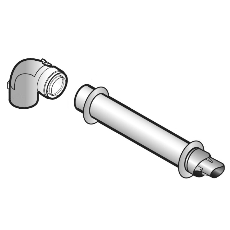 Горизонтальный коаксиальный дымоход De Dietrich 80/125мм 100011365 - Вид №3