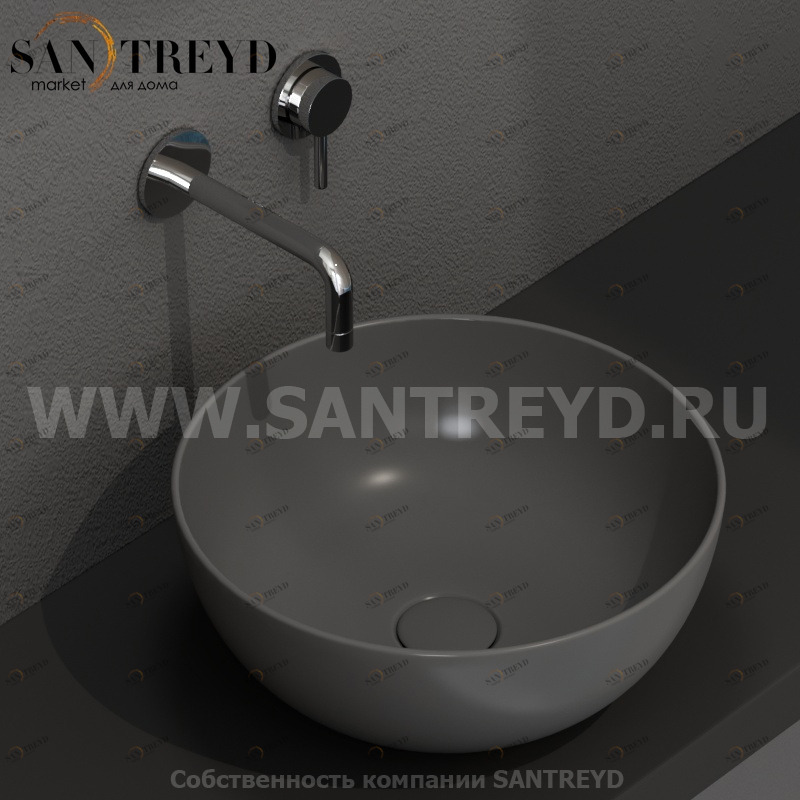 B6T37SK Накладная раковина на столешницу  круглая Ceramica Globo T-EDGE