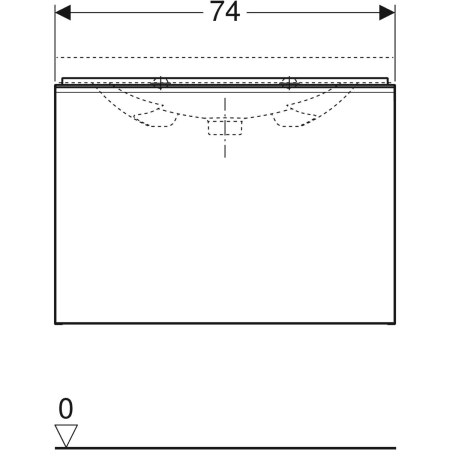 500.616.JK.2 Шкафчик для раковины Geberit Acanto, с одним выдвижным ящиком и одним внутренним выдвижным ящиком, с укороченным вылетом, с сифоном Geberit  - Вид №22