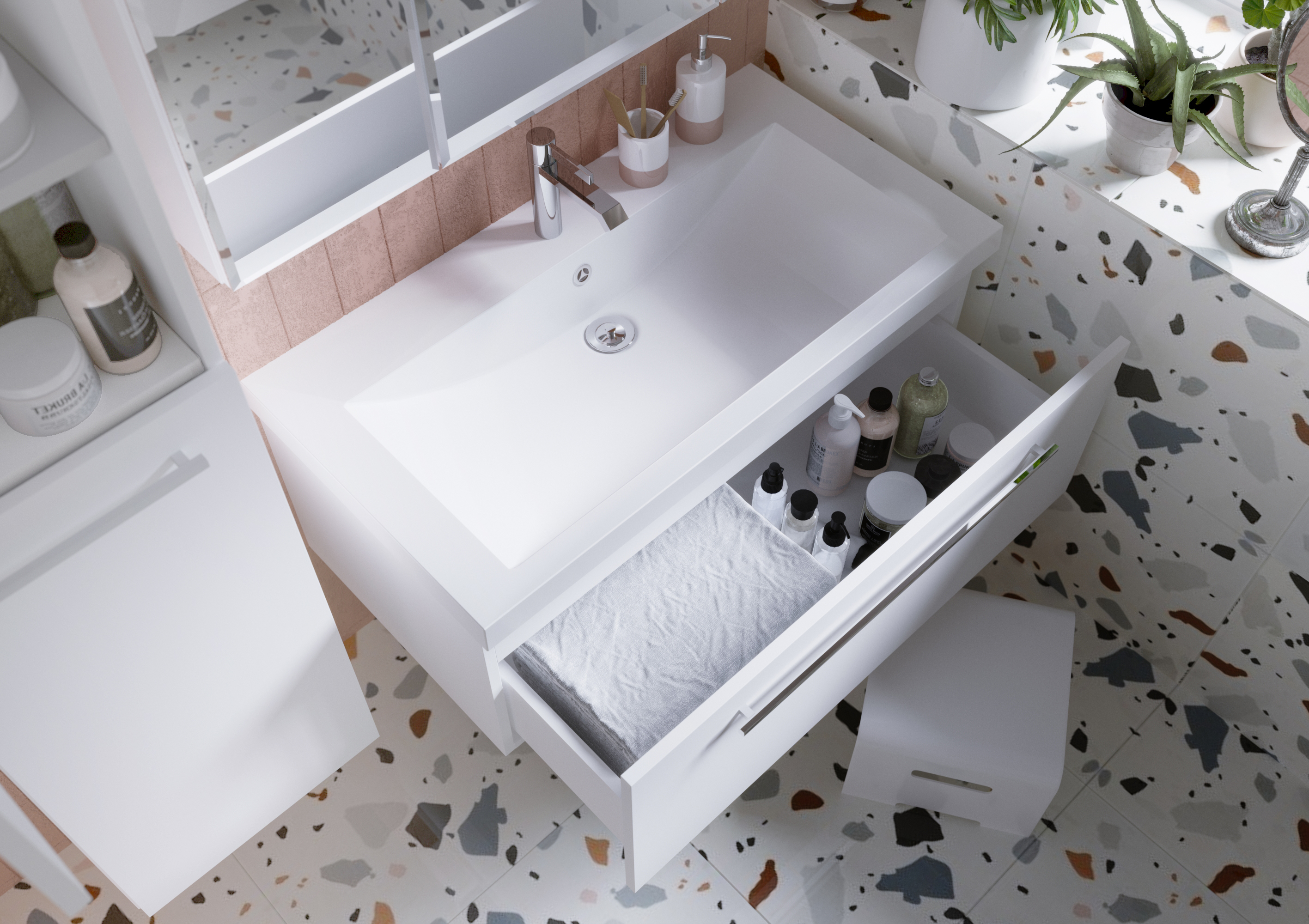 У51043 Тумба Соната 90П 1я, Белый глянец 1 Marka Соната  - Вид №4