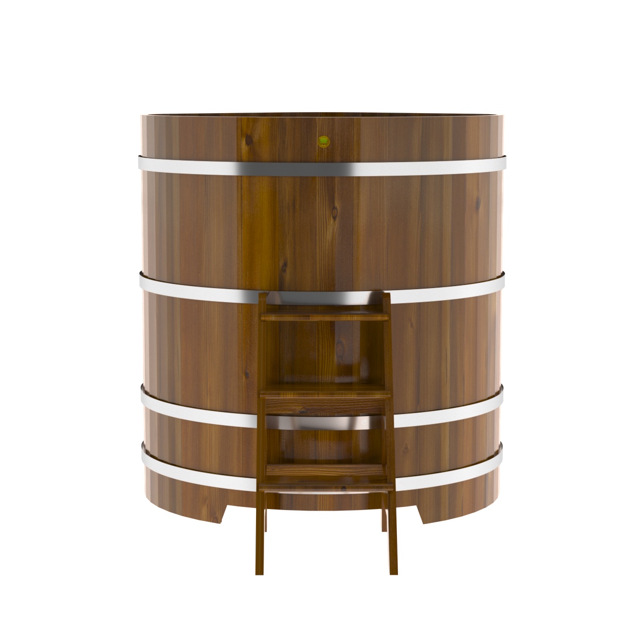 2317 Купель угловая из лиственницы Рустик 1,19х1,19х1,4 морёная Alyarus  - Вид №4