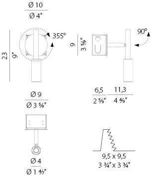 PANZERI Регулируемый настенный светильник из алюминия Tubino sun-id-1427902 - Вид №3