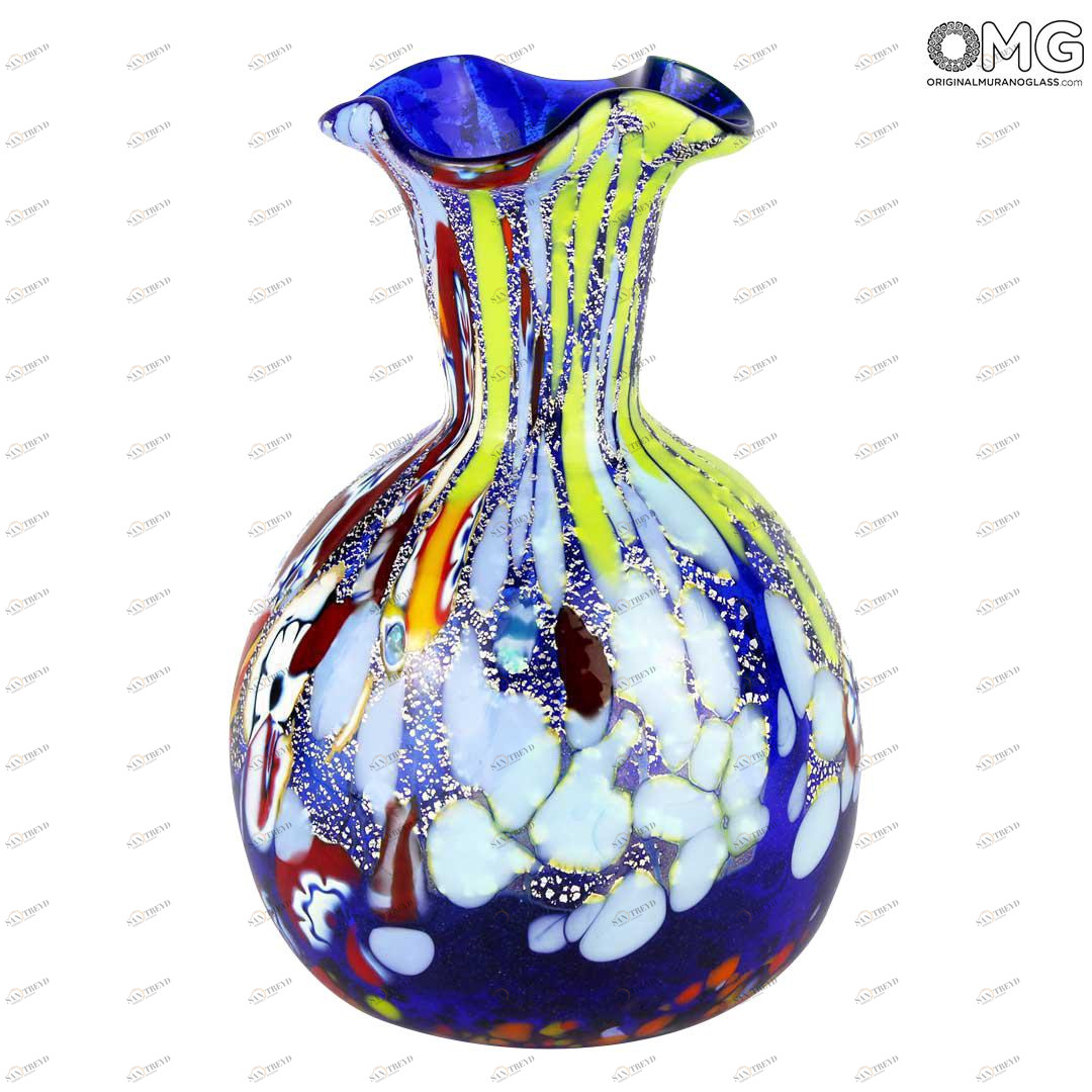 3262 ORIGINALMURANOGLASS Ваза Lily - синяя - Original Murano Glass OMG 10 см 