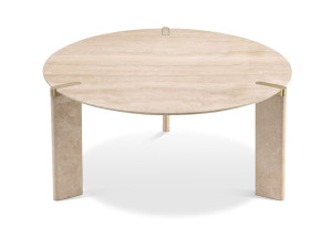 Травертин круглый обеденный стол