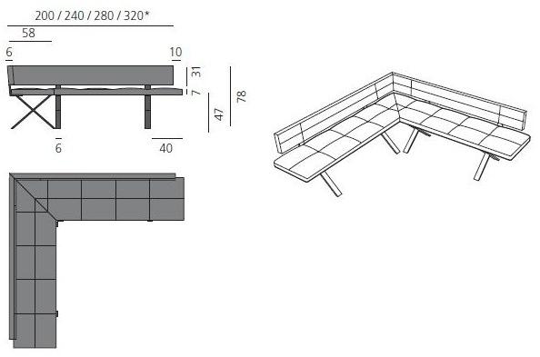 more Стеганая угловая скамейка Lax sun-id-1397585 - Вид №1