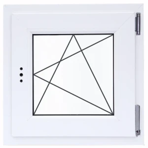 Окно пластиковое ПВХ Deceuninck одностворчатое 650x600 мм (ВхШ) правое однокамерный стеклопакет белый/белый