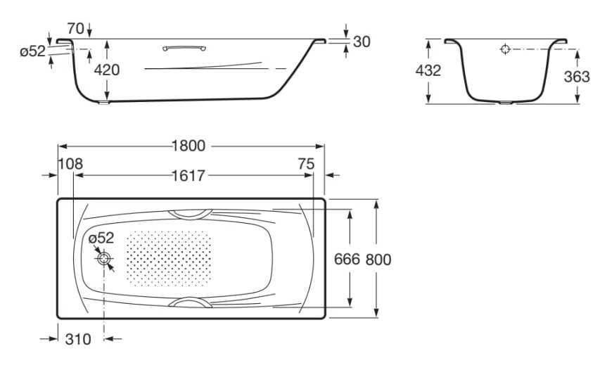 Утопленная стальная прямоугольная ванна Roca SWING 236655..0 / 236755..0 ARCH-00055083 - Вид №2