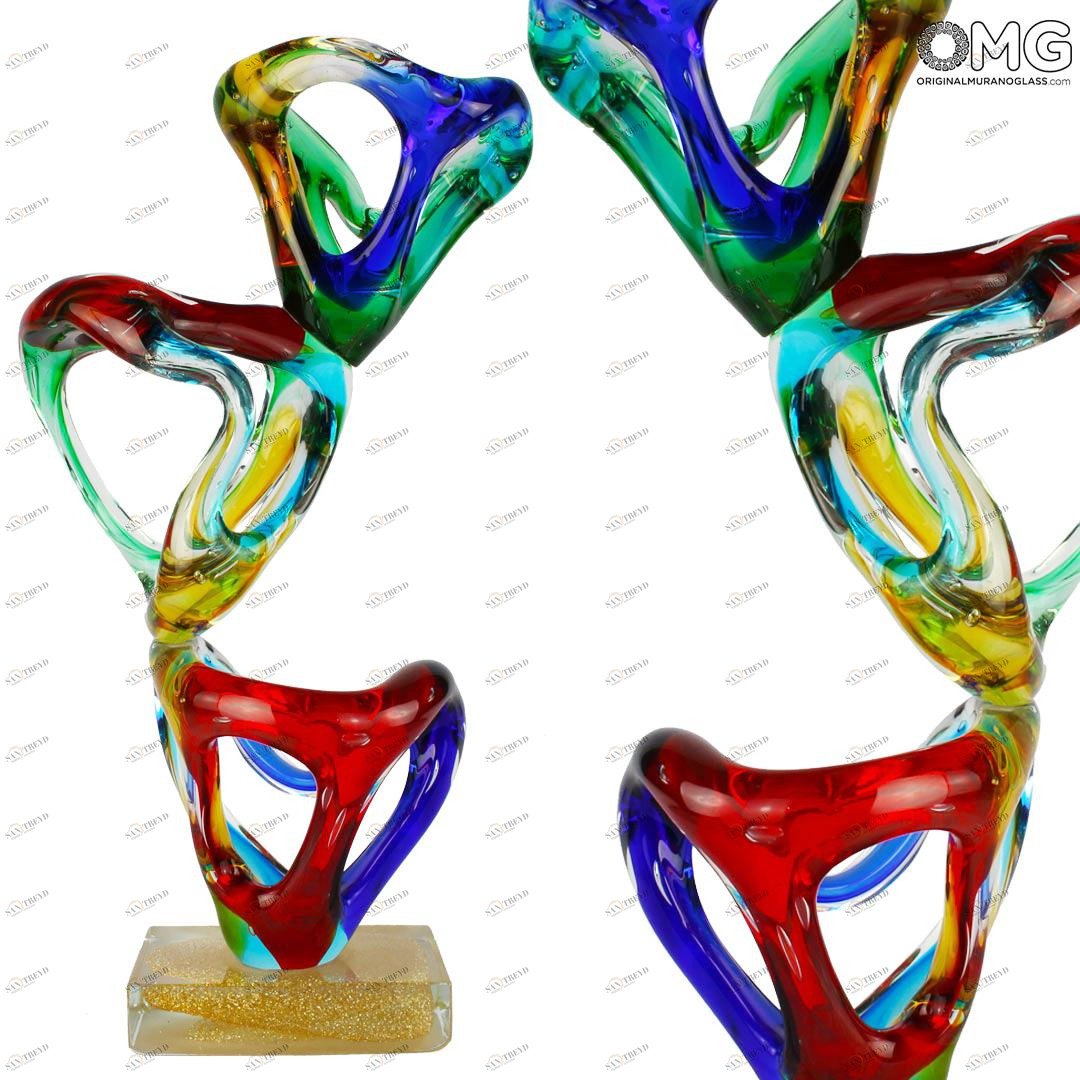 4595 ORIGINALMURANOGLASS Золотая материя - Абстрактная скульптура - муранское стекло OMG 32 см 