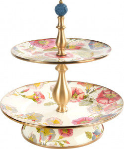 10635252 Mackenzie-Childs Ваза для сладостей двухъярусная "Morning Glory" Сталь