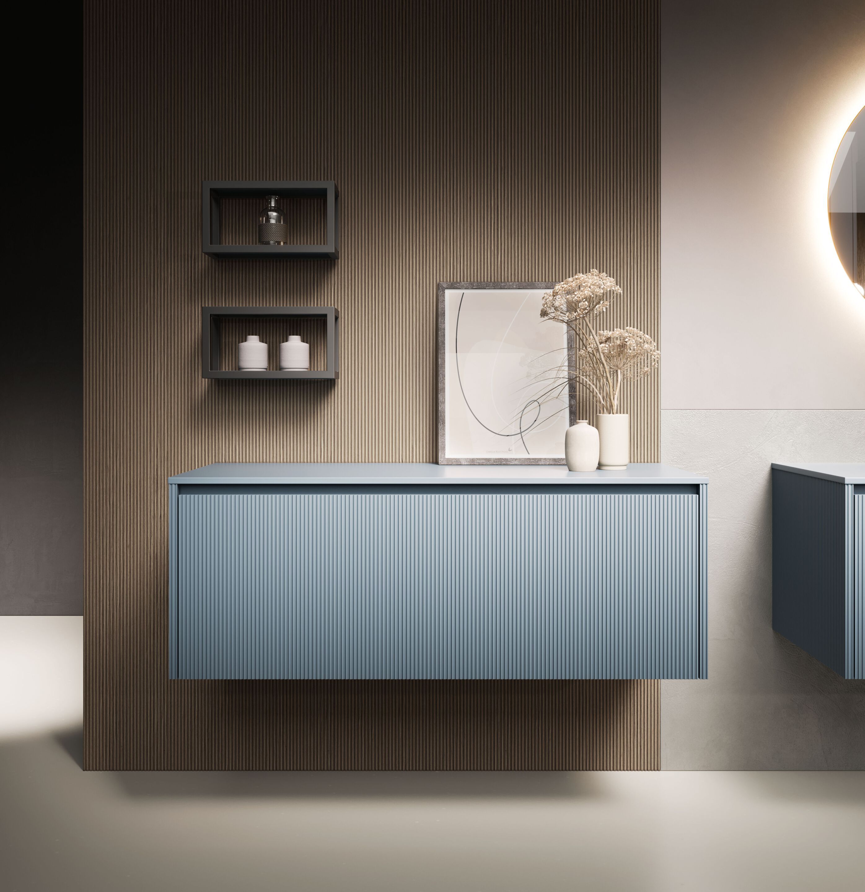 Подвесной умывальник с ящиками Mobiltesino Millerighe Color ARCH-00072038 - Вид №1