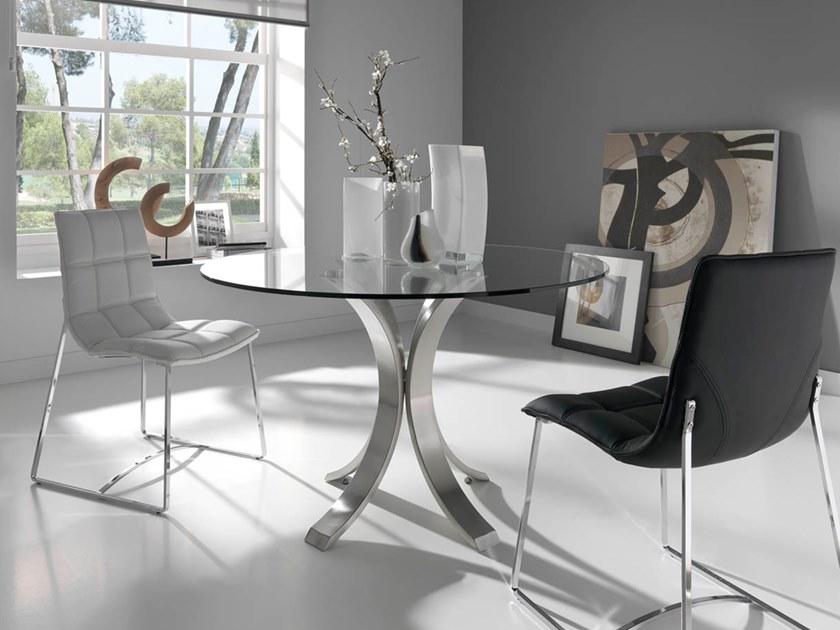 Angel Cerdá Круглый обеденный стол из стали и стекла Urban deco 1002 Angel Cerda - Вид №2