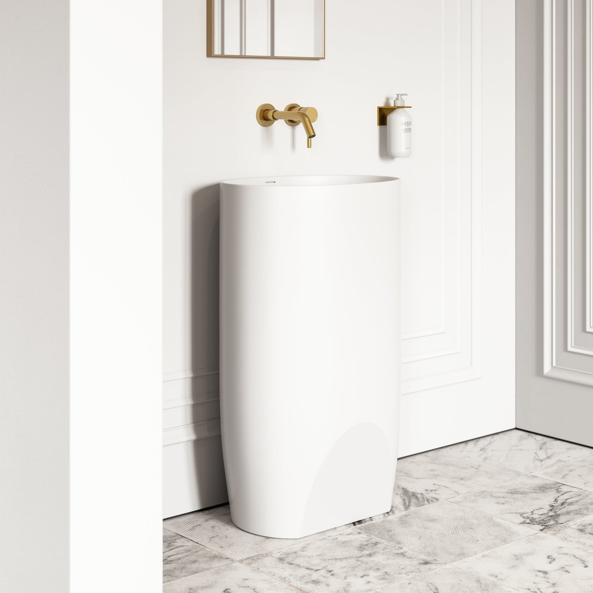 Овальная отдельно стоящая раковина из смолы с переливом LUSSO Cocoon ARCH-00063400 - Вид №10