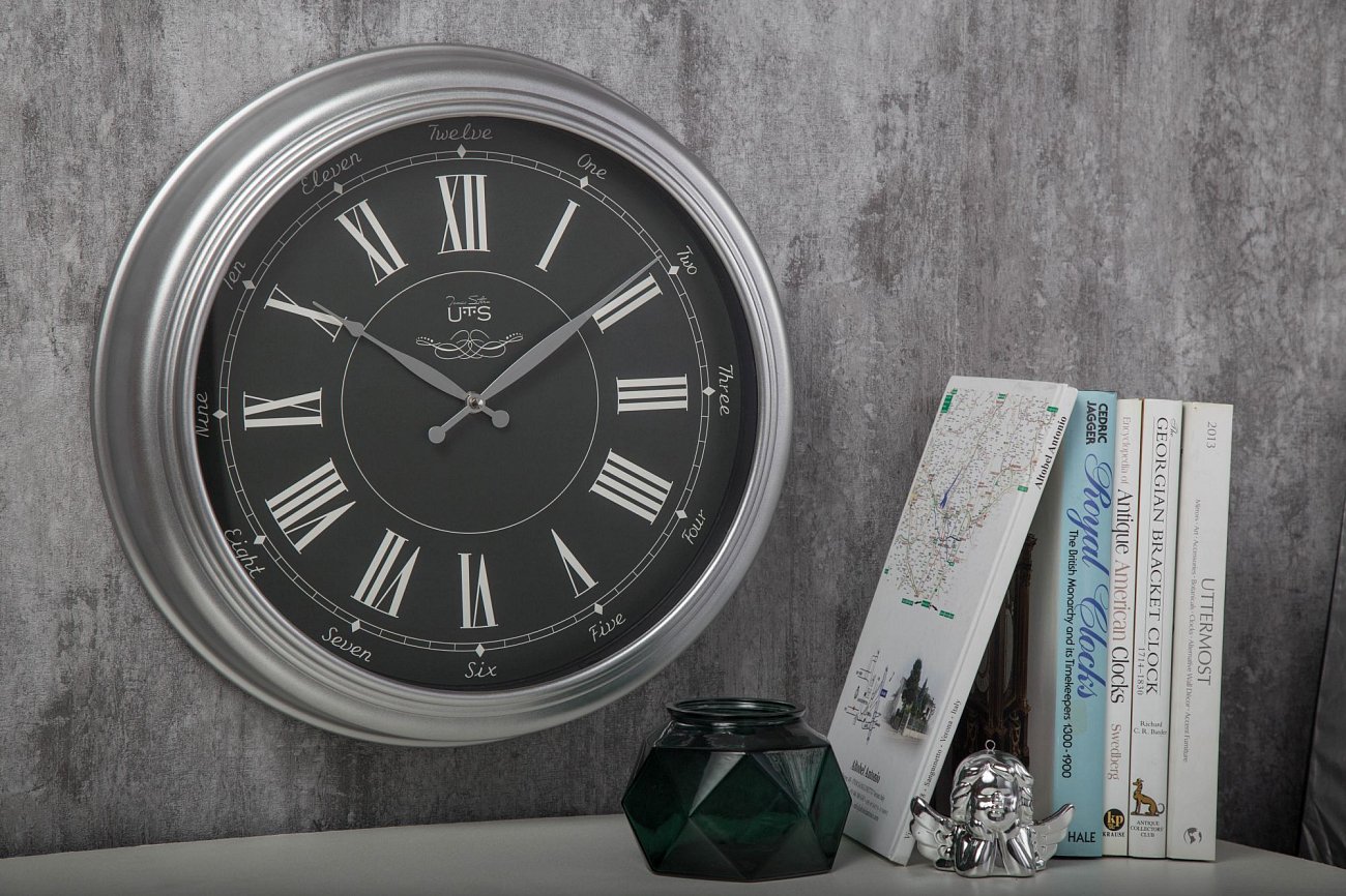 Часы настенные серые Tomas Stern 9026 TOMAS STERN ДИЗАЙНЕРСКИЕ 00-3872775 Серый  - Вид №1