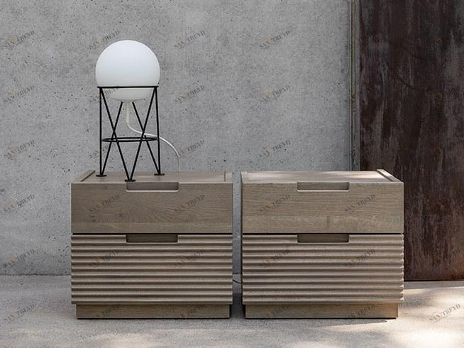 Devina Nais Прикроватная тумбочка из массива дерева с ящиками Zero.16 sun-id-1409530