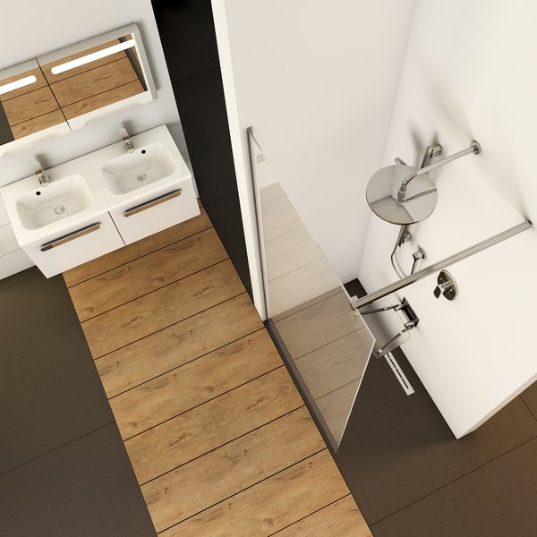 Walk In-Wall-100 v.200 черный+Transparent Ravak GW9WA0300Z1 - Вид №6