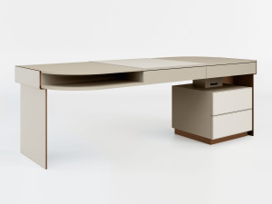 Кожаный стол с ящиками