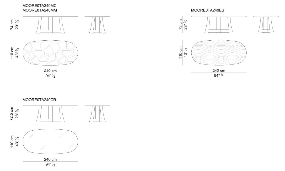 Овальный мраморный обеденный стол i 4 Mariani Мур ARCH-00097093 - Вид №6
