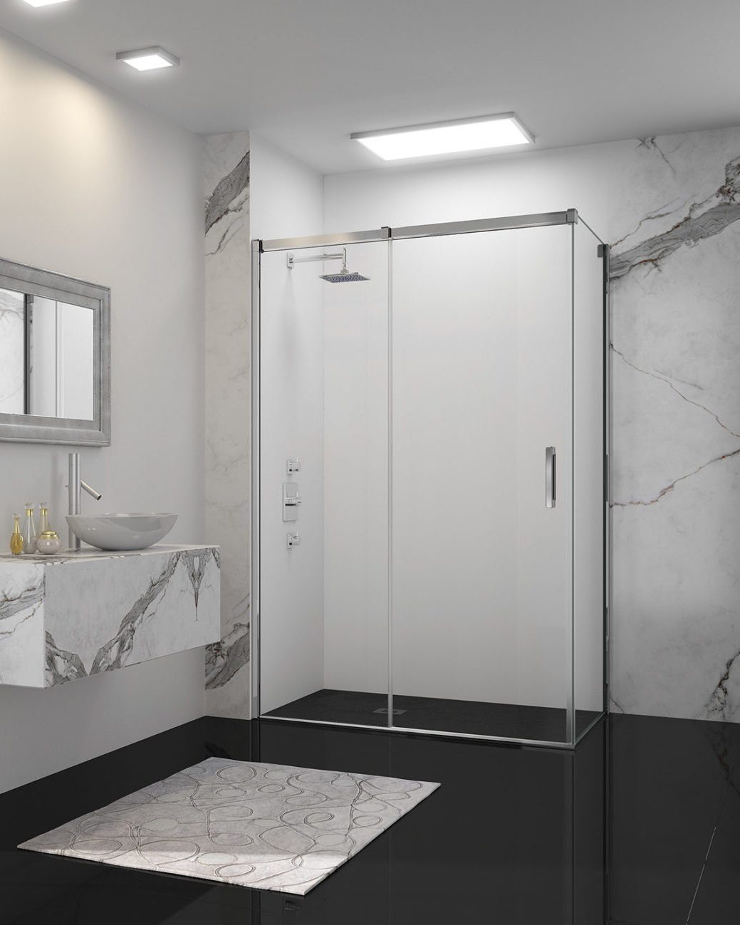 Торцевая панель для монтажа с дверью GMSSP1000 Merlyn Arysto Хромированный 