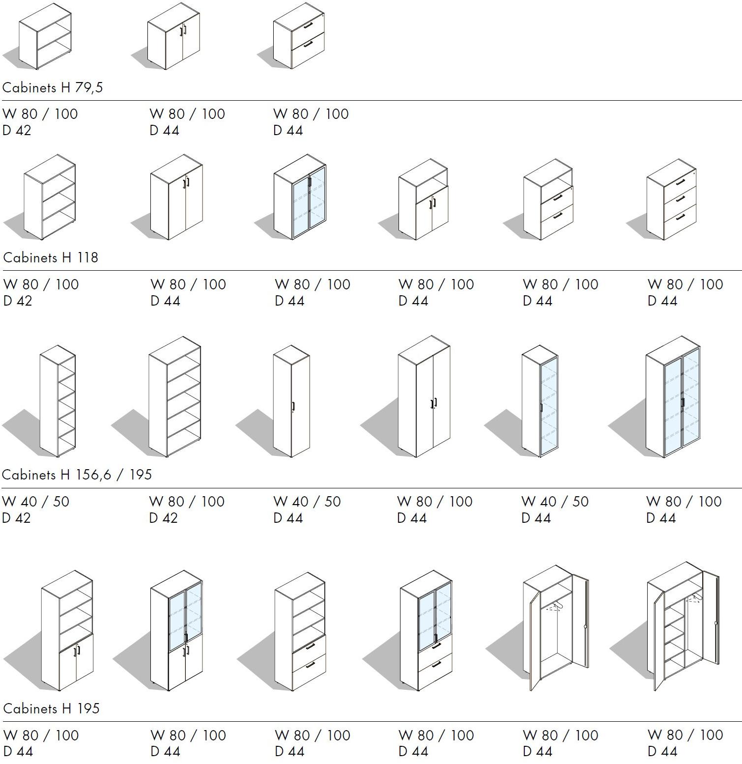 Sinetica Высокий стеллаж для офиса из лакированного дерева Operative cabinets sun-id-1507275 - Вид №3