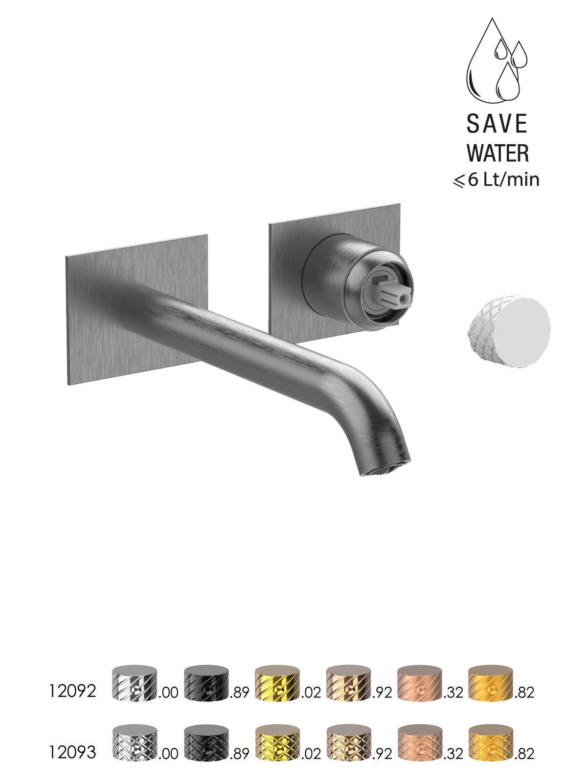 Настенный смеситель для раковины без слива с ограничителем расхода Rubinetterie Frattini Pepe XLS ARCH-00093332 - Вид №32