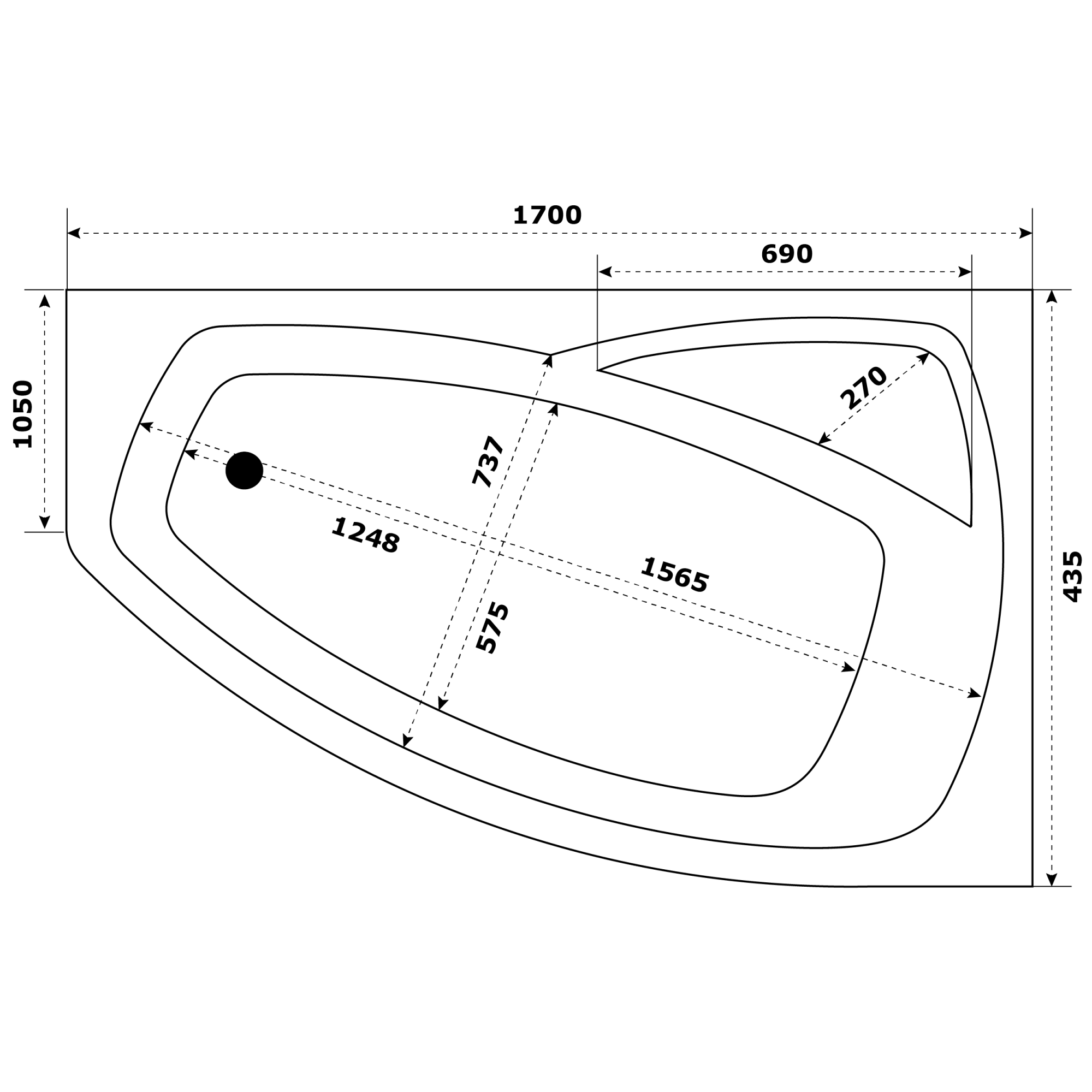 83414982 Ванна «» акриловая 170х105 см Рондо Santreyd - Вид №2