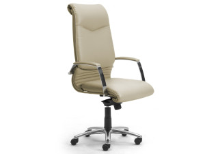 Кожаное вращающееся офисное кресло с подлокотниками