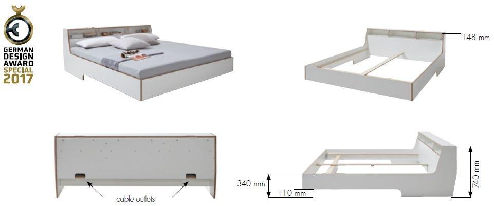 Müller Small Living Лакированная кровать с изголовьем для хранения Slope sun-id-1462550 - Вид №7