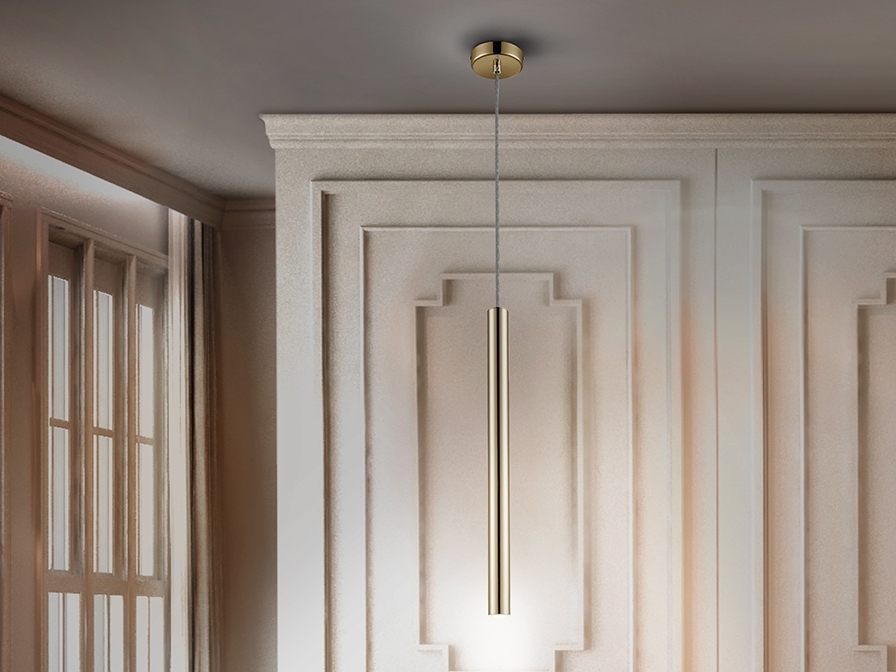 085135 Подвесной светильник 1L золото Schuller Varas  - Вид №1