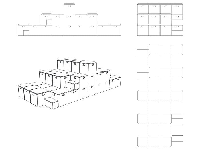 Модульная деревянная скамья Bõln Kub ARCH-00004356 - Вид №5