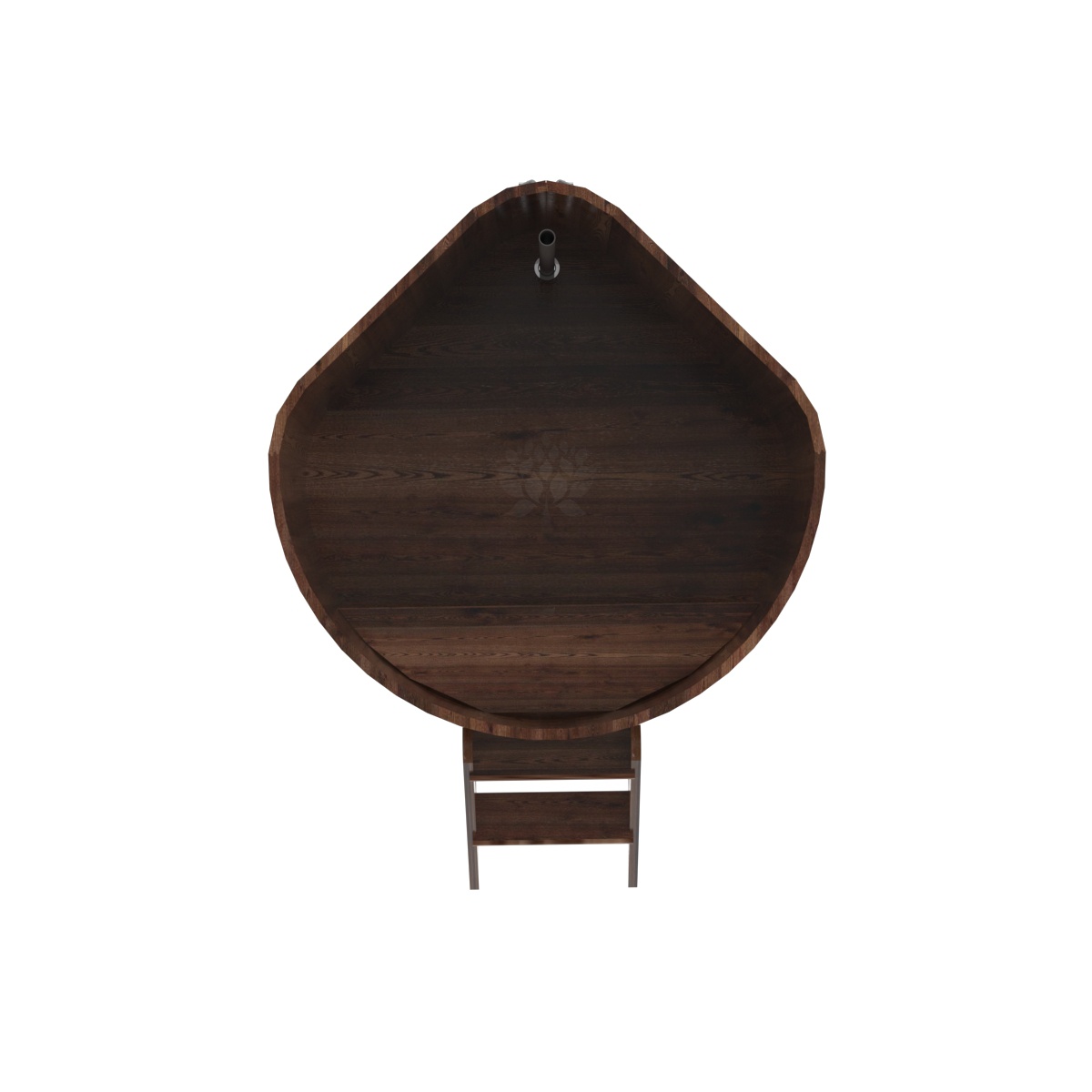 1231 Купель угловая из лиственницы 1,19х1,19х1,0 морёная премиум Alyarus  - Вид №4