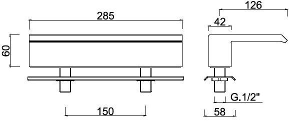 Rubinetteria Giulini Каскадный излив для ванны на террасе Pablolux F9857-28 - Вид №1