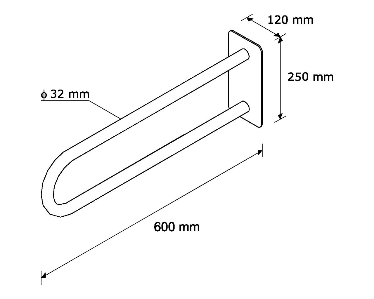TPC08 ФИКСИРОВАННЫЙ ИЗОГНУТЫЙ ПОРУЧНИК 600 ММ Merida  - Вид №1